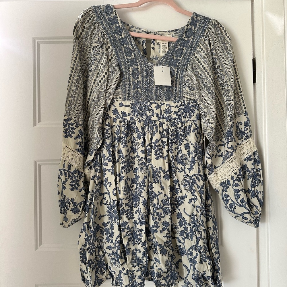 Jessica Simpson Blue and White Mini Dress